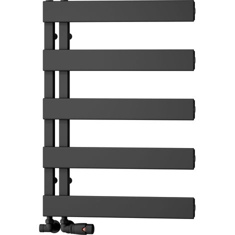 Reina Carpena Flat Panel Heated Towel Rail 710mm H x 500mm W - Black