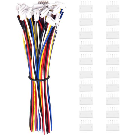 20 Pairs JST 1.5 ZH 5 Pin Connector, Micro JST ZH 1.5 5-Pin Male Plug Connector with 150mm 26AWG Cable and Female