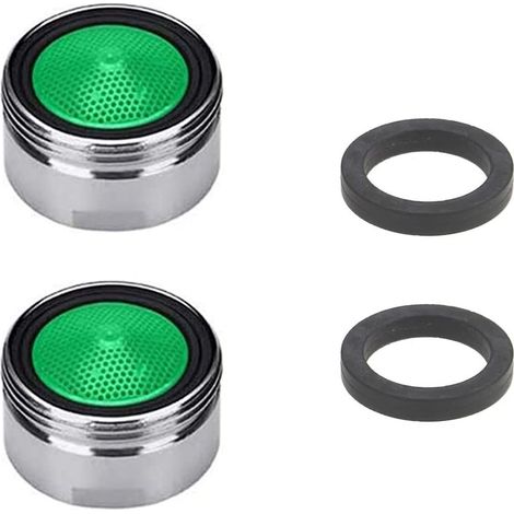 M18/M18,5/M20/M22/M24/M28 Régulateur de jet Buse mélangeuse Mousseur Lot de 2 pièces Robinet Bubbler, Cartouche mélangeuse tamis de robinet, mitigeur de robinet, mitigeur chromé – Filetage extérieur (1/5)