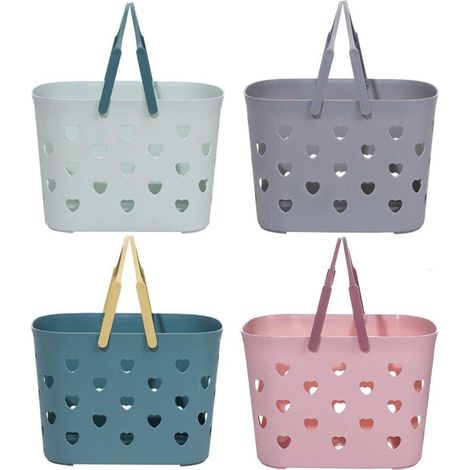 Ensemble de 4 paniers de rangement portables Love pour salle de bain (1/5)