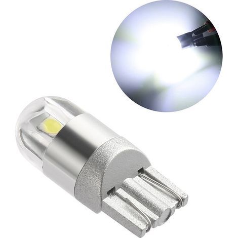 10Pcs Blanc T10 3030 2SMD LED Ampoules de Voiture Lampe Haut illuminum led feu de position Veilleuses led clignotant pour ampoule plaque led veilleuse moto(lumière blanche) (1/5)