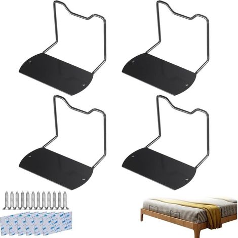 Les attaches pour draps-housses empêchent le matelas de glisser, pour les panneaux de lit rigides et les cadres de lit en bois (noir, hauteur : 10 cm)