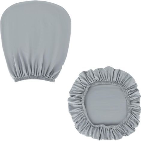 Housse de chaise de bureau gris clair Housse lavable Convient pour la plupart des chaises de bureau de 38 à 48 cm (housse de dossier et housse de coussin d'assise) (1/5)