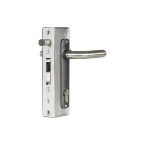 Locinox – Serrure à encastrer en acier inoxydable pour coffre à souder – Axe 35mm – Crochet et pêne demi-tour réglable – Sécurisation portes métal (1/2)
