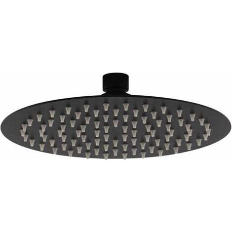 Pomme de douche ronde noire mat Noir mat - Ø 200 mm - Noir mat (1/2)