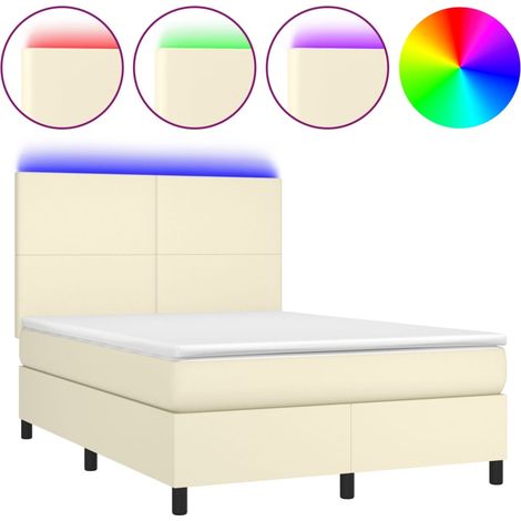 Maison Exclusive - Giroletto a Molle con Materasso e LED Crema 140x190 cm (1/5)