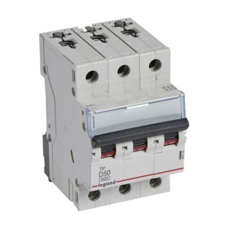 Disjoncteur 3p D 50a Tx3 - Noir - 50a - Sécurité - Installation Électrique (1/4)