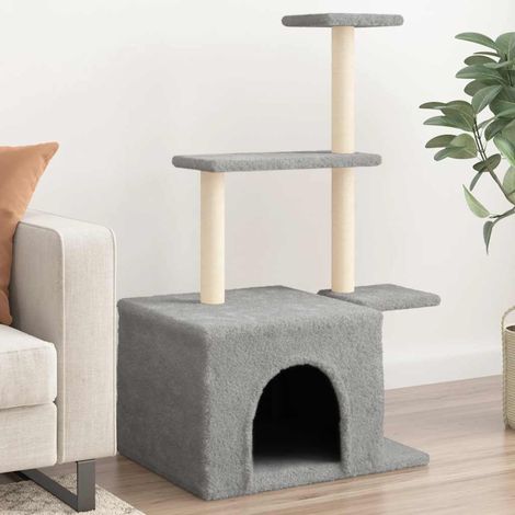 Cat Tree with Sisal Scratching Posts Light Grey 110 cm vidaXL (1/5)
