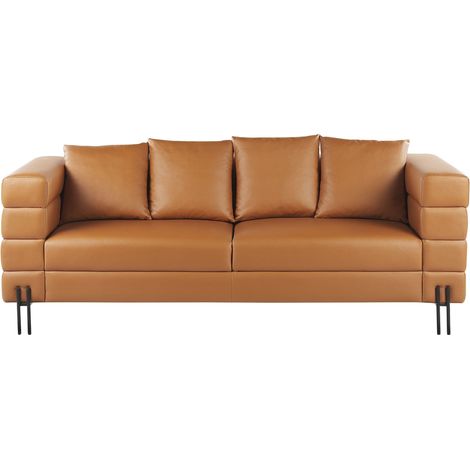 Sofa 3-Sitzer GRANNA Kunstleder Braun (1/5)