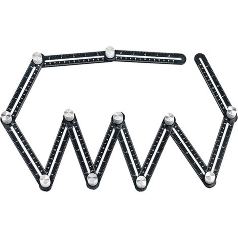 MINKUROW, Herramienta De Plantilla De Ángulo De 12 Lados, Regla De Medición Multiángulo De Aleación De Aluminio, Regla Plegable, Herramienta De Posicionamiento De Ángulo Para Madera De Azulejo De Ladr (1/5)