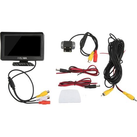 Kit caméra de recul 4 LED + écran 4,3 pouces, angle large 120°, étanche IP68, vision nocturne pour voiture camion SUV (1/5)