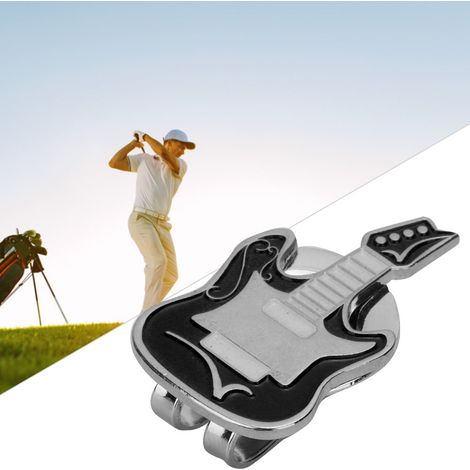 Pince Magnétique pour Accessoire de Golf - Marque-Balle pour Casquette (Noir Guitare) (1/4)