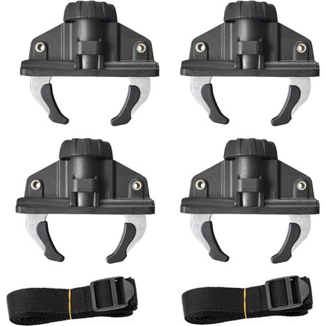 Lot de 4 fixations robustes pour barres de toit transversales, compatibles avec les rails à fentes, installation rapide pour voitures, SUV et camions. (1/5)