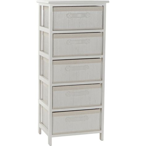 DKD Home Decor Caisson à Tiroirs Blanc 42x32x98 cm (1/5)