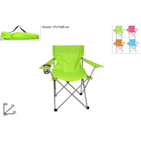SEDIA DA CAMPING PIEGHEVOLE 83x50x80h cm - Colore Antracite