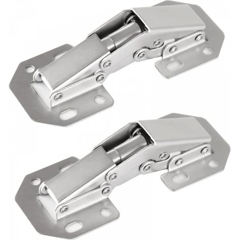 Lot de 2 charnières dissimulées de 4,2 pouces pour portes d'armoires sans cadre, charnières d'armoire dissimulées, charnières à montage en surface (1/5)