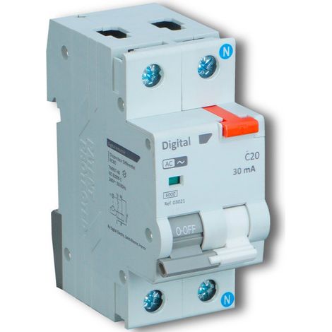 Disjoncteur différentiel 40A/30mA Type AC 6kA - Digital electric 03041