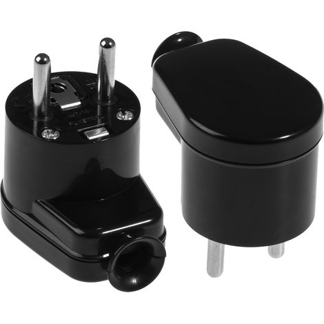 Conjunto de 10 enchufes angulares Awtools, modelo WT-16, ideal para uso doméstico e industrial, color negro, diseño compacto, fácil instalación y alta durabilidad.