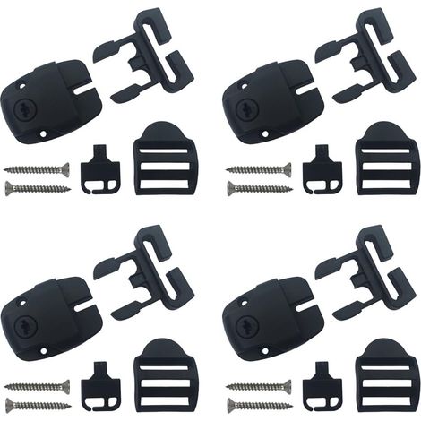 Kit de réparation de loquets pour couverture de spa et jacuzzi,4 pièces.Remplace les loquets endommagés avec clés et matériel de fixation fourni (1/4)