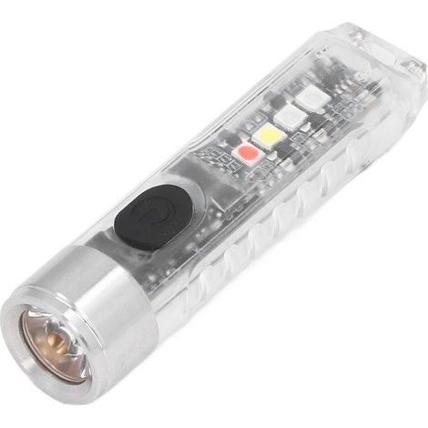 Lampe porte-clés torche, 10 modes d'éclairage, 5 LED, charge rapide USB-C, étanche IP65, portable, avec base magnétique, blanche (1/5)