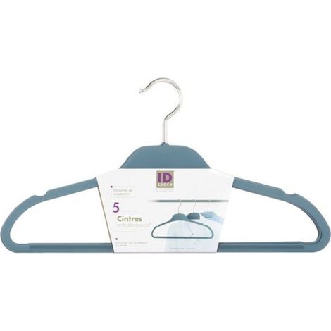 Set aus 5 rutschfesten Kleiderbügeln 45 x 23,5 x 3,5 cm