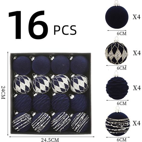 Boules De Noël Flockées - 16 Pièces - Diamètre 6 Cm - En Plastique Brun - Décorations Pour Arbre De Noël Et Intérieur (1/5)