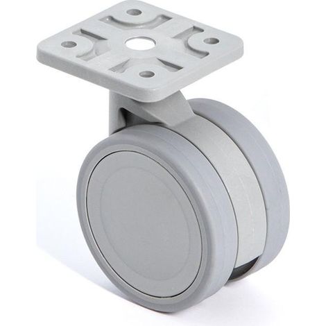 rueda giratoria vega con aro de goma ø60 con placa acabado gris freno sin freno (1/2)