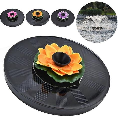 Fontaine solaire Lotus avec pompe à eau, mini fontaine flottante à énergie solaire ( ) (1/5)