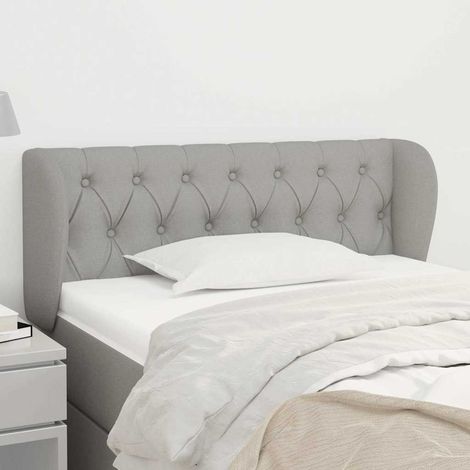 vidaXL Cabecero de tela gris claro 93x23x78/88 cm (1/5)