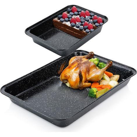 Plat à rôtir en granit 28x19 / 47,5x32 cm 2 pièces. (1/5)