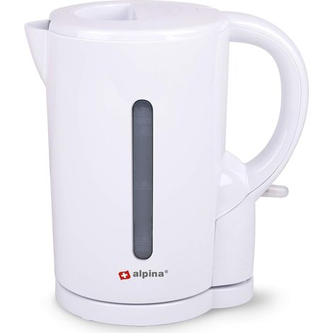 Bouilloire sans fil 1,7 l 2200 W Protection contre le séchage, plastique, blanc, 1 l (1/5)