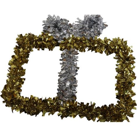 Colgante navideño - Paquete grande en plata y oro