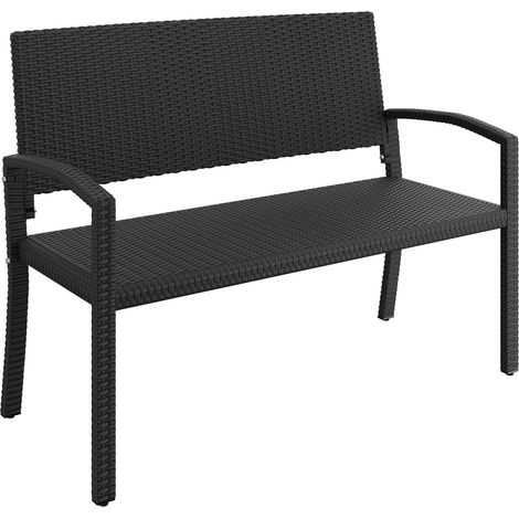 Banc de Jardin Extérieur en PEHD avec Accoudoirs et Dossier Canapé Extérieur Rotin avec Housse de Protection Contre Pluie (1/5)