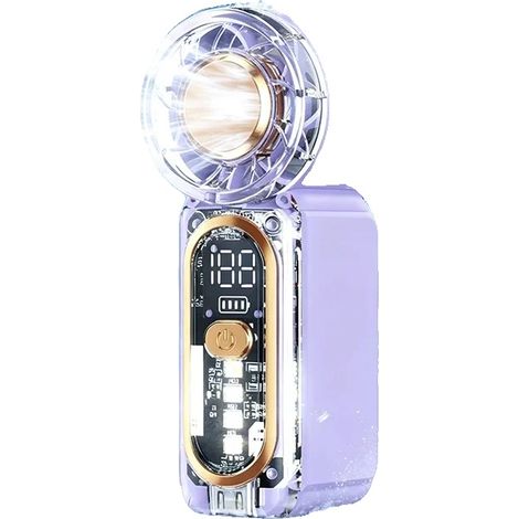 Handventilator, 100 Windgeschwindigkeiten, 2000mAh Akku, LILA (1/2)