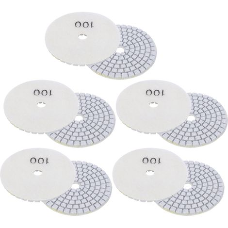 10 disques de polissage de 3 pouces pour marbre diamanté et pierre en béton, grain 100. (1/5)