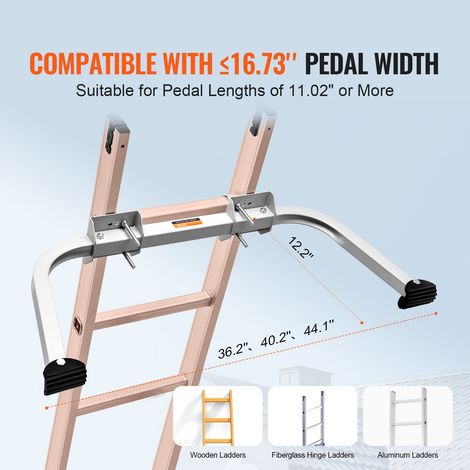 Stabilisateur échelle acier, entretoise fixation, support lourd gouttière toit, antiglisse caoutchouc, 150 kg, pose facile, polyvalent (1/5)
