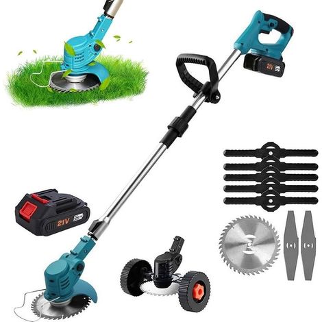EASYCOMFORT Tondeuse à gazon électrique sans fil 24V avec batterie et chargeur inclus (1x), tondeuse de jardin portable à roues avec perche réglable pour tonte rapide (1/5)