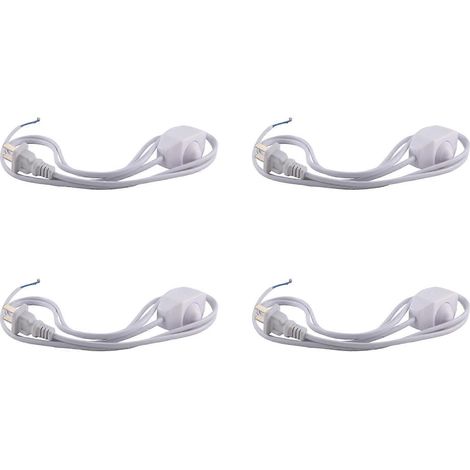 Weißes Lampen-Netzkabel (4-teilig) mit Dimmer, US-Stecker 250 V/110 V Wechselstrom (1/5)
