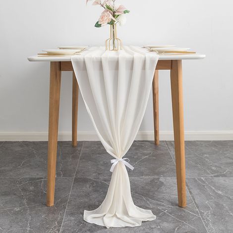 1 Chemin de table, Polyester uni, 72x305cm, Décoration mariage, Fête (1/5)