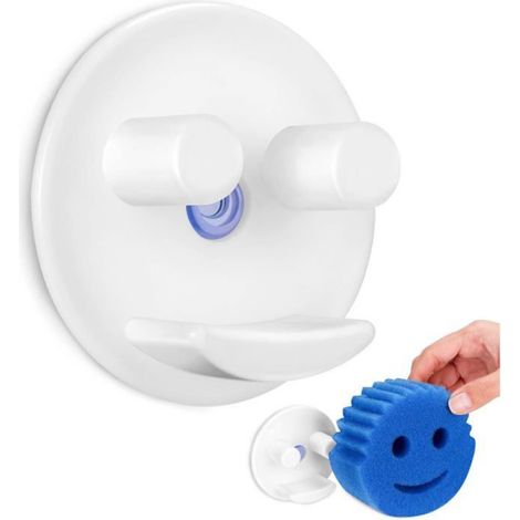1 Porte-éponge, ventouse puissante, support silicone, design aéré, évier cuisine salle de bain (1/4)