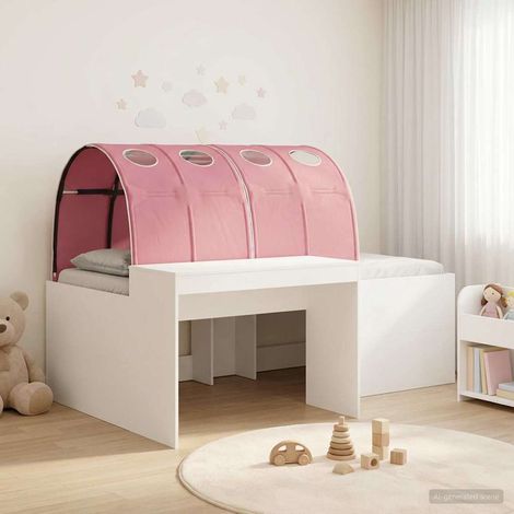 Cama con túnel 3 pcs y Rosa Madera de ingeniería