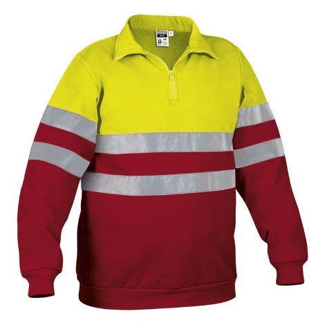Sudadera de alta visibilidad Road 3XL Amarillo fluor / Rojo loto