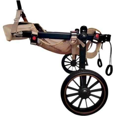 Silla de ruedas ajustable para mascotas, superficie de malla transpirable, funcionamiento con un solo clic, talla L para perros grandes. (1/5)