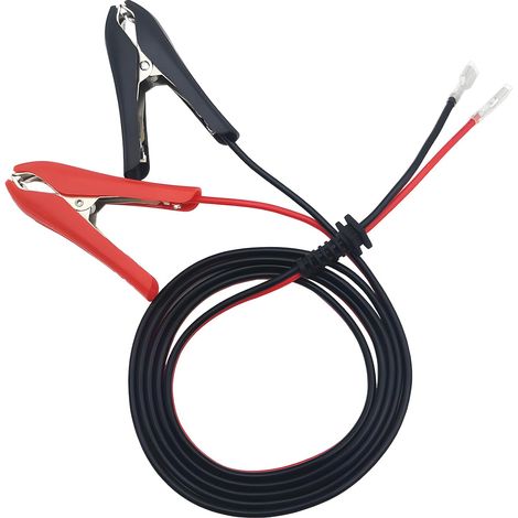 Cable Batterie 12v / 24V, Câble de Pinces Crocodiles de Puissance de Pince de Batterie de Voiture et borne de câblage à tête Unique(1,8 M, 18AWG) (1/5)
