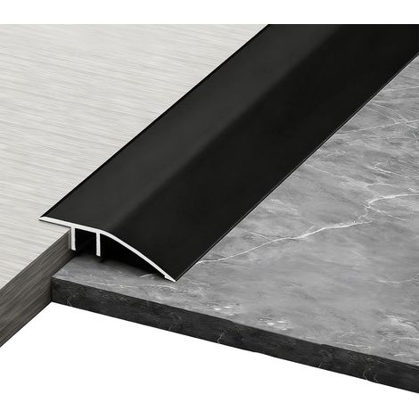 Profilé de transition, compensation de hauteur, 0,9 m x 4,3 cm, en aluminium, rail de transition, autocollant, compensation de hauteur 8 à 15 mm, convient pour seuils d'ouverture de porte, rampes (1/5)