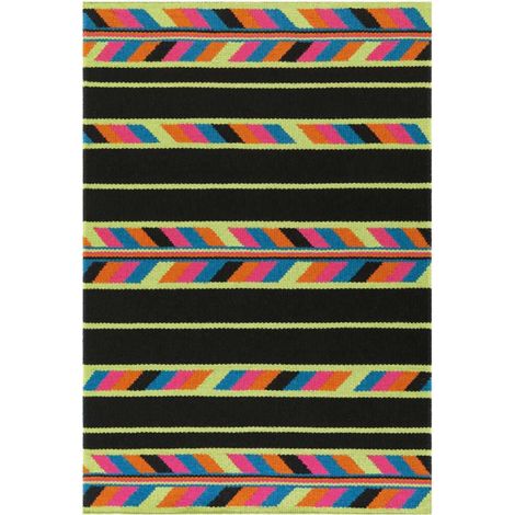 Tapis artisanat 8053 multicolore noir - 140 x 200 cm (1/4)