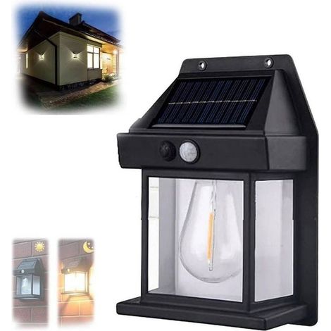 - Lampada A Show Sensore Moviment Luce Tungsteno Led Applique Ip65 Nero - (1/5)