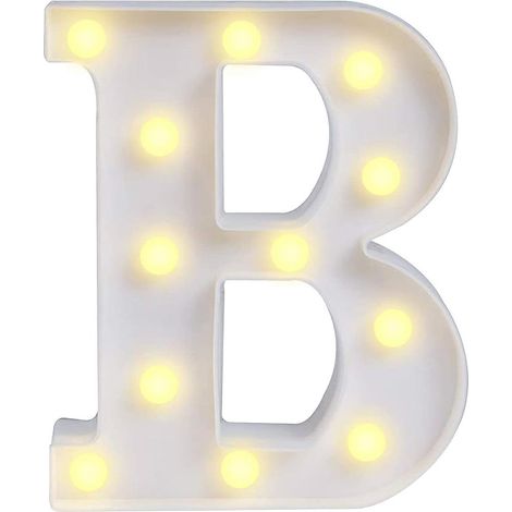 Lettere luminose a led alfabeto B  luminoso per decorazione casa compleanni nozze festa bar eventi luce calda (1/5)