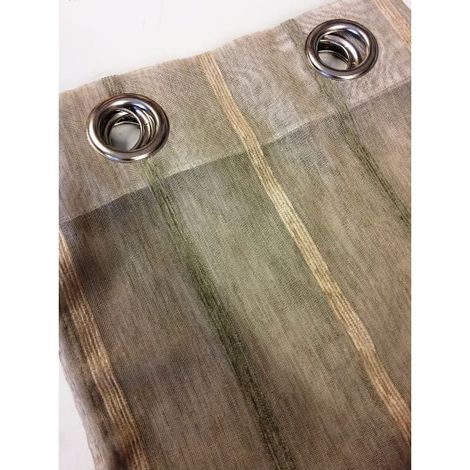 Voilage beige avec rayures velours - 145x280cm - Sable (1/2)