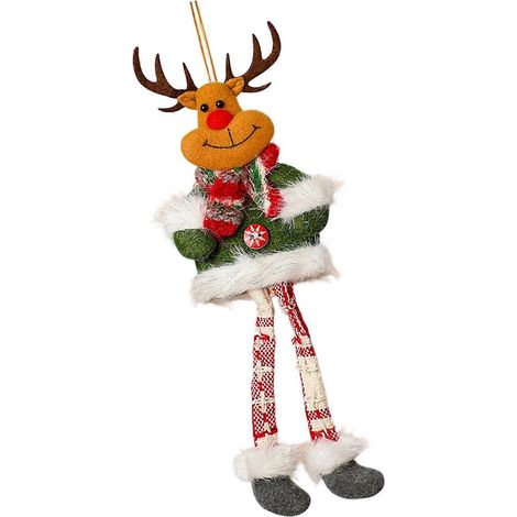 Weihnachts-Hängepuppe mit verstellbaren Beinen, Weihnachtsmann/Schneemann/Hirsch/Bär, Anhänger, Festtagsdekoration für Zuhause, Weihnachtsbaum, mehrfarbig (1/5)